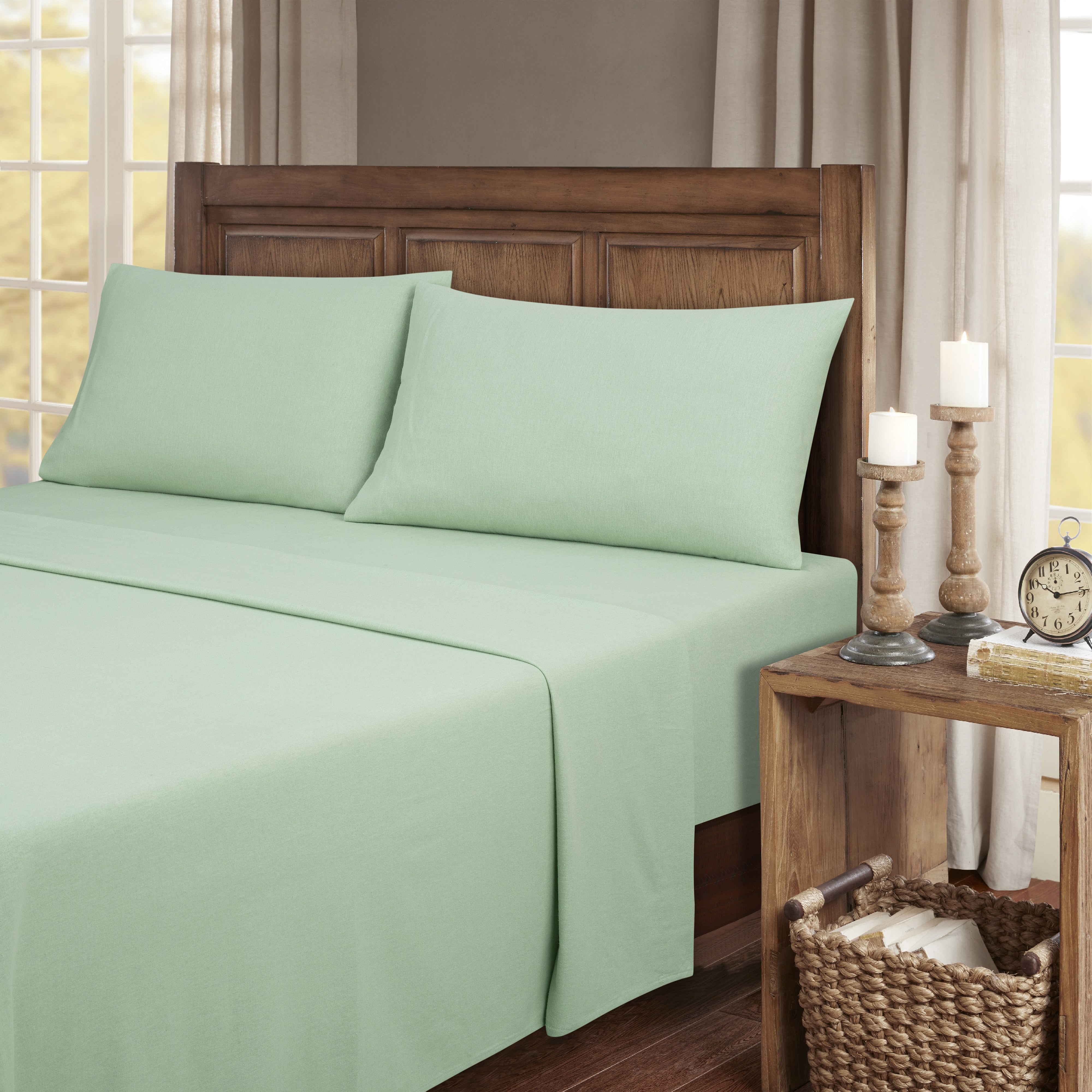  Kathy Ireland Home Kathy Ireland 100% Turkish Cotton Solid Flannel Sheet Set - Twin - Bonton
