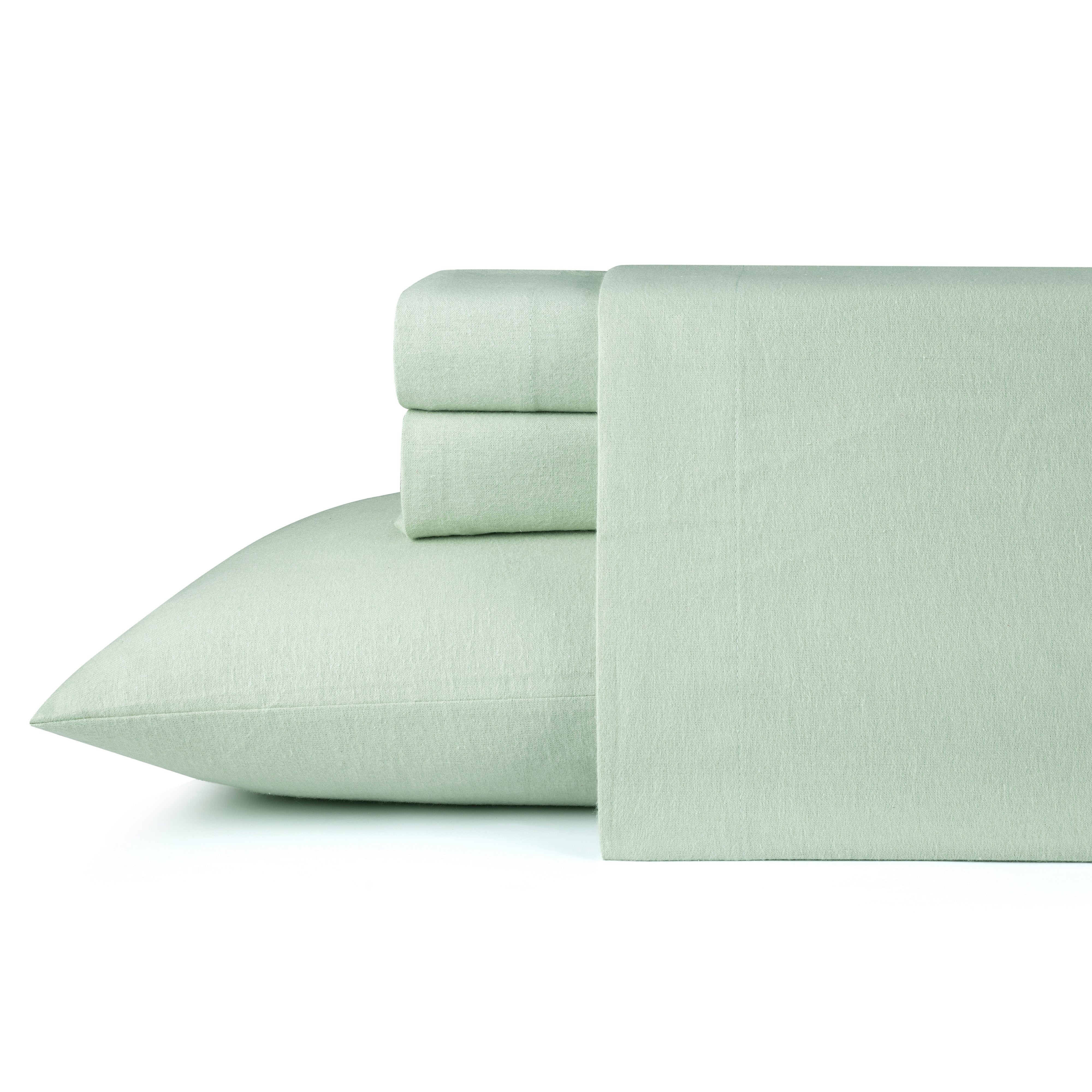  Kathy Ireland Home Kathy Ireland 100% Turkish Cotton Solid Flannel Sheet Set - Twin - Bonton