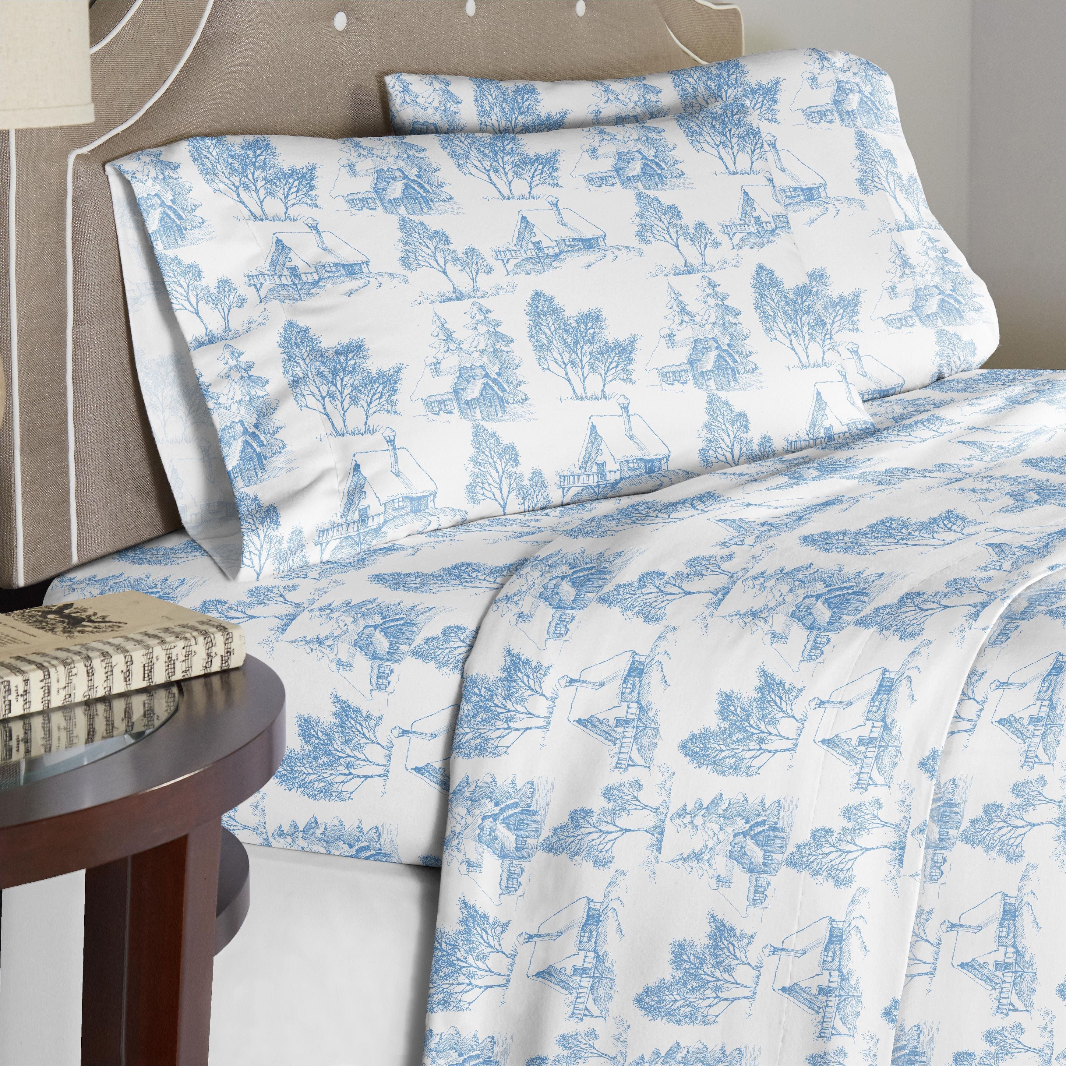  Pointehaven Winter Print Flannel Sheet Sets - Aztec - Bonton