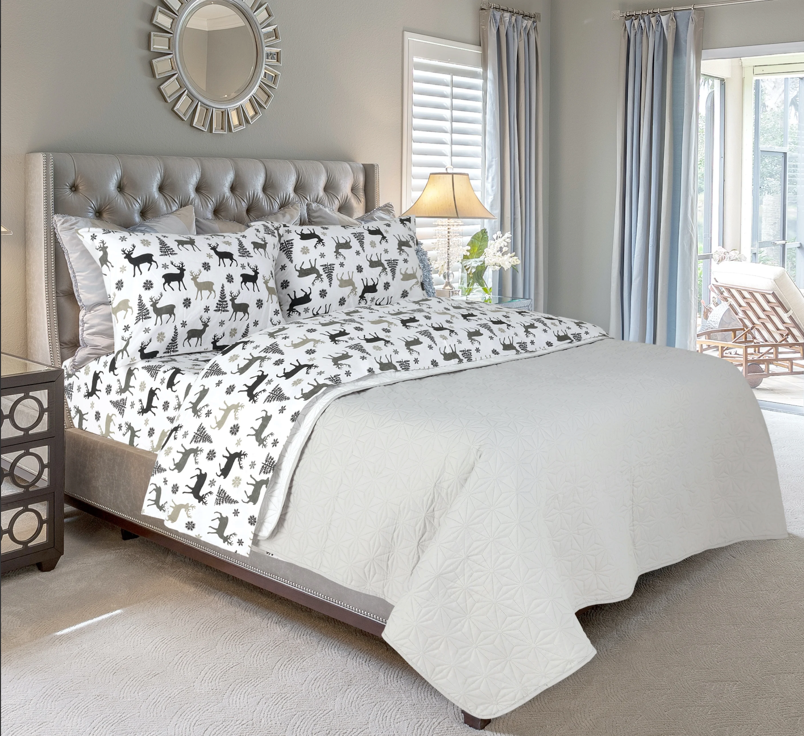  Bibb Home Bibb Home 4 Piece Printed or Solid Heavyweight Flannel Sheet Set - Full - Bonton