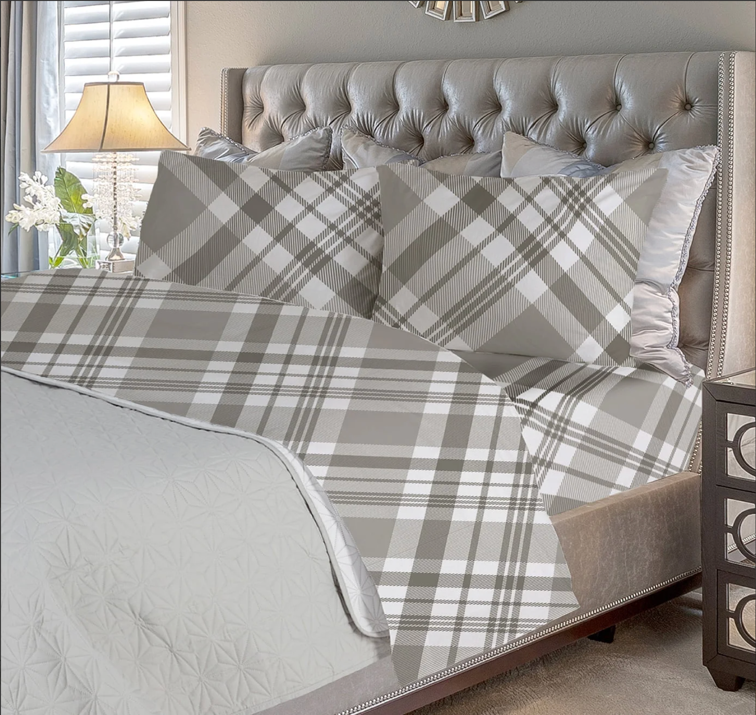  Bibb Home Bibb Home 4 Piece Printed or Solid Heavyweight Flannel Sheet Set - Full - Bonton