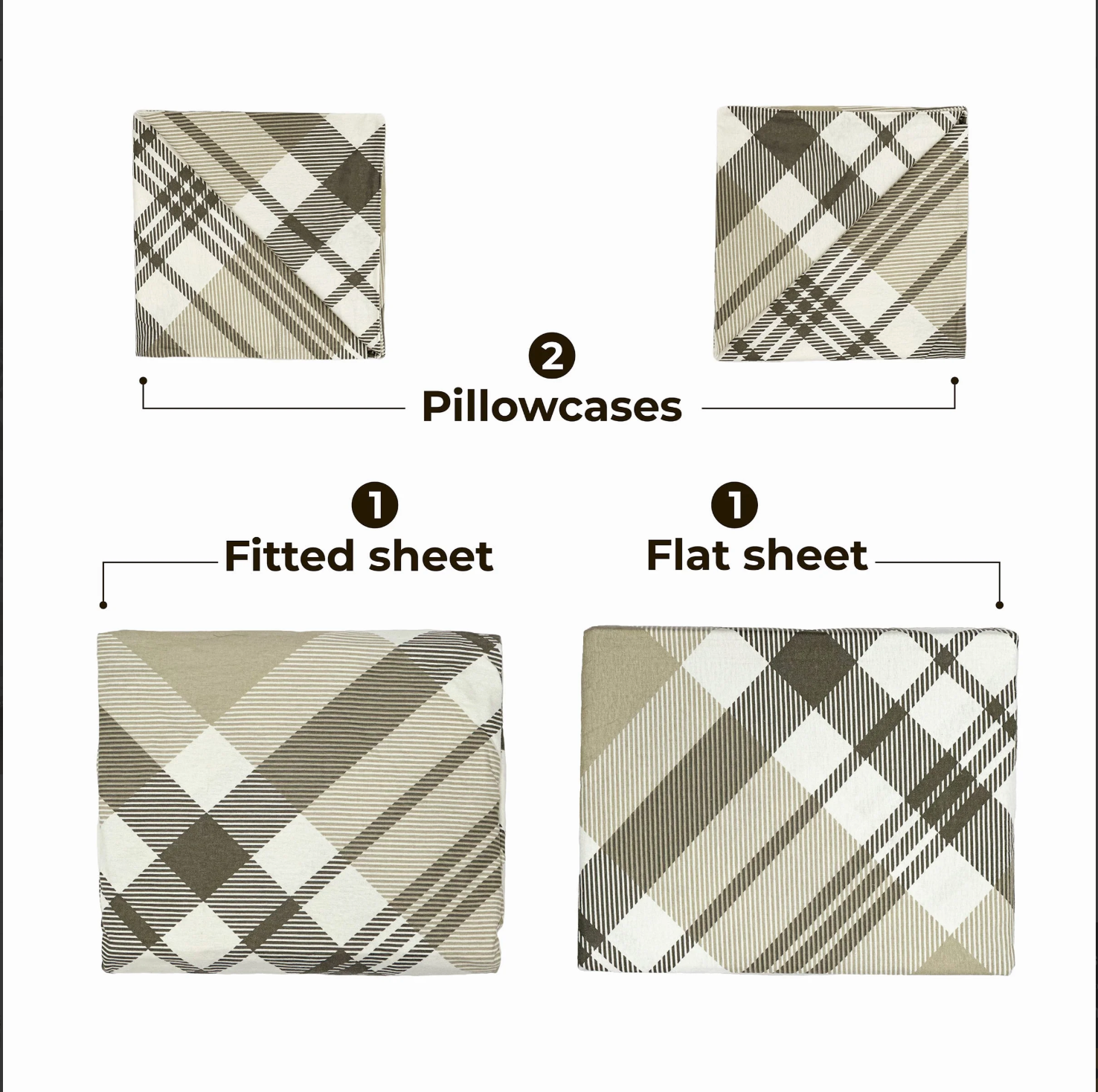  Bibb Home Bibb Home 4 Piece Printed or Solid Heavyweight Flannel Sheet Set - Full - Bonton