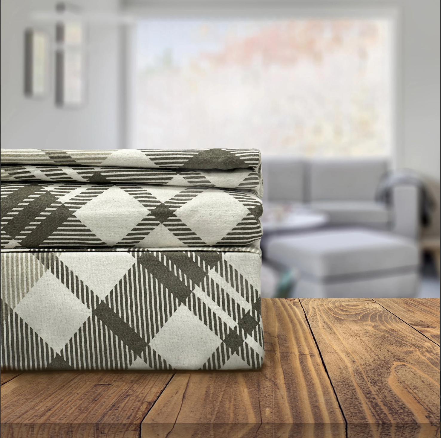  Bibb Home Bibb Home 4 Piece Printed or Solid Heavyweight Flannel Sheet Set - Full - Bonton