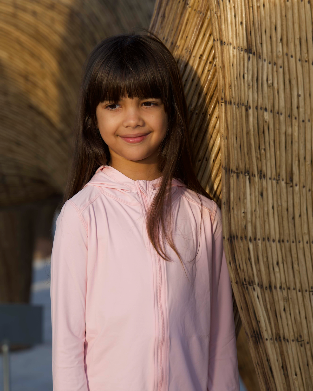  BloqUV KIDS FULL ZIP HOODIE TOP (1003K) - Tickle Me Pink - Bonton