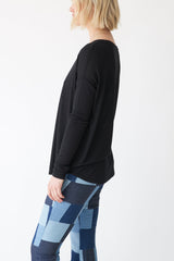 Sela Ribbed Sleeve Relaxed-Fit Long Sleeve Shirt