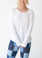 Sela Ribbed Sleeve Relaxed-Fit Long Sleeve Shirt