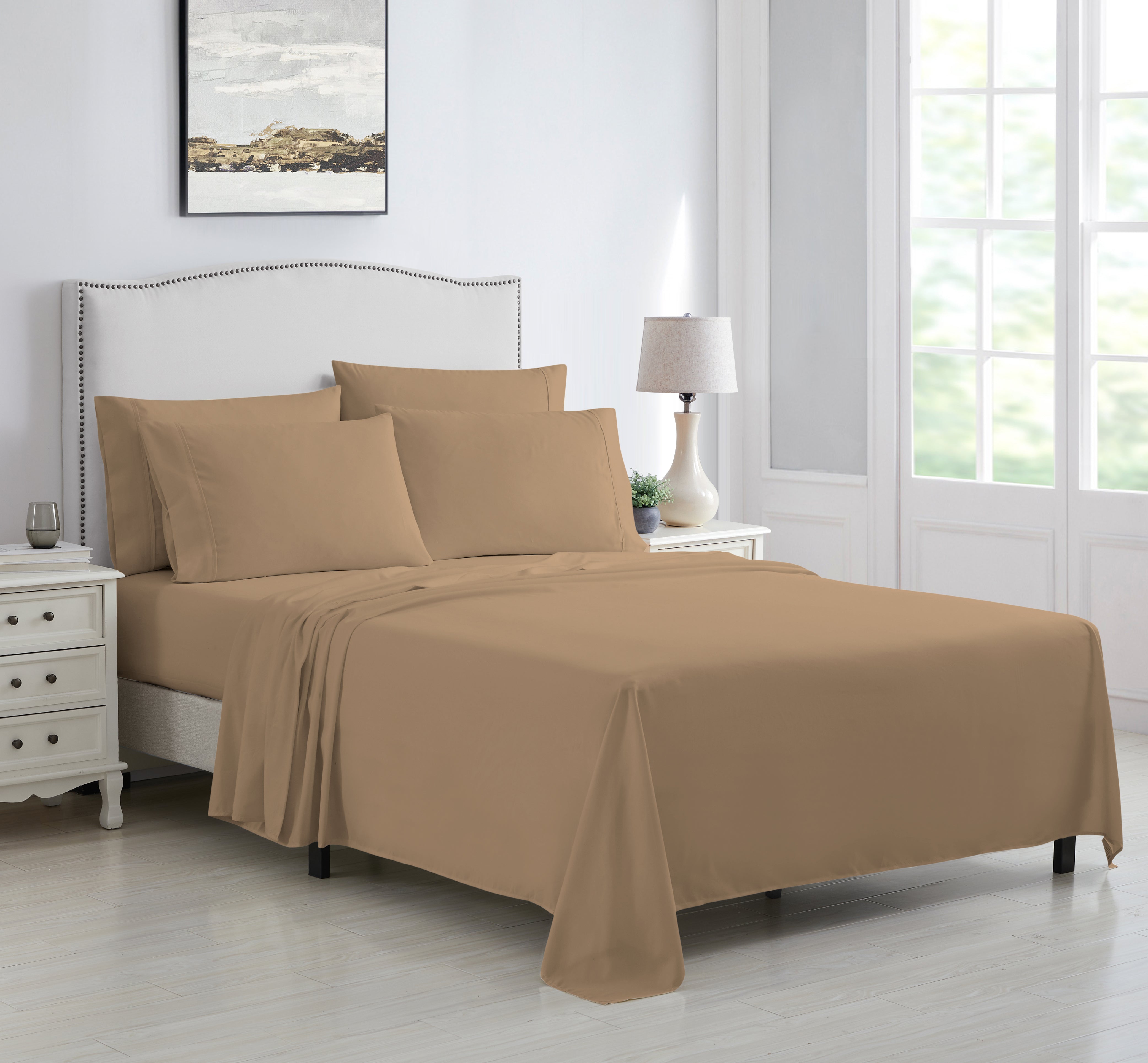  Kathy Ireland Home Kathy Ireland 6 Piece Brushed Microfiber Sheet Set - Full - Bonton