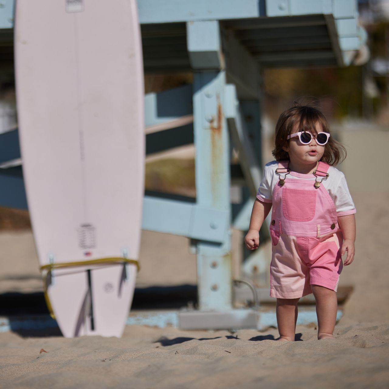  Dotty Dungarees Short Sleeve Cotton Ringer Jack Tee - Pink - Bonton