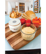 Mini Cordless/Rechargeable Chopper with USB Cord & Glass Bowl Off-White