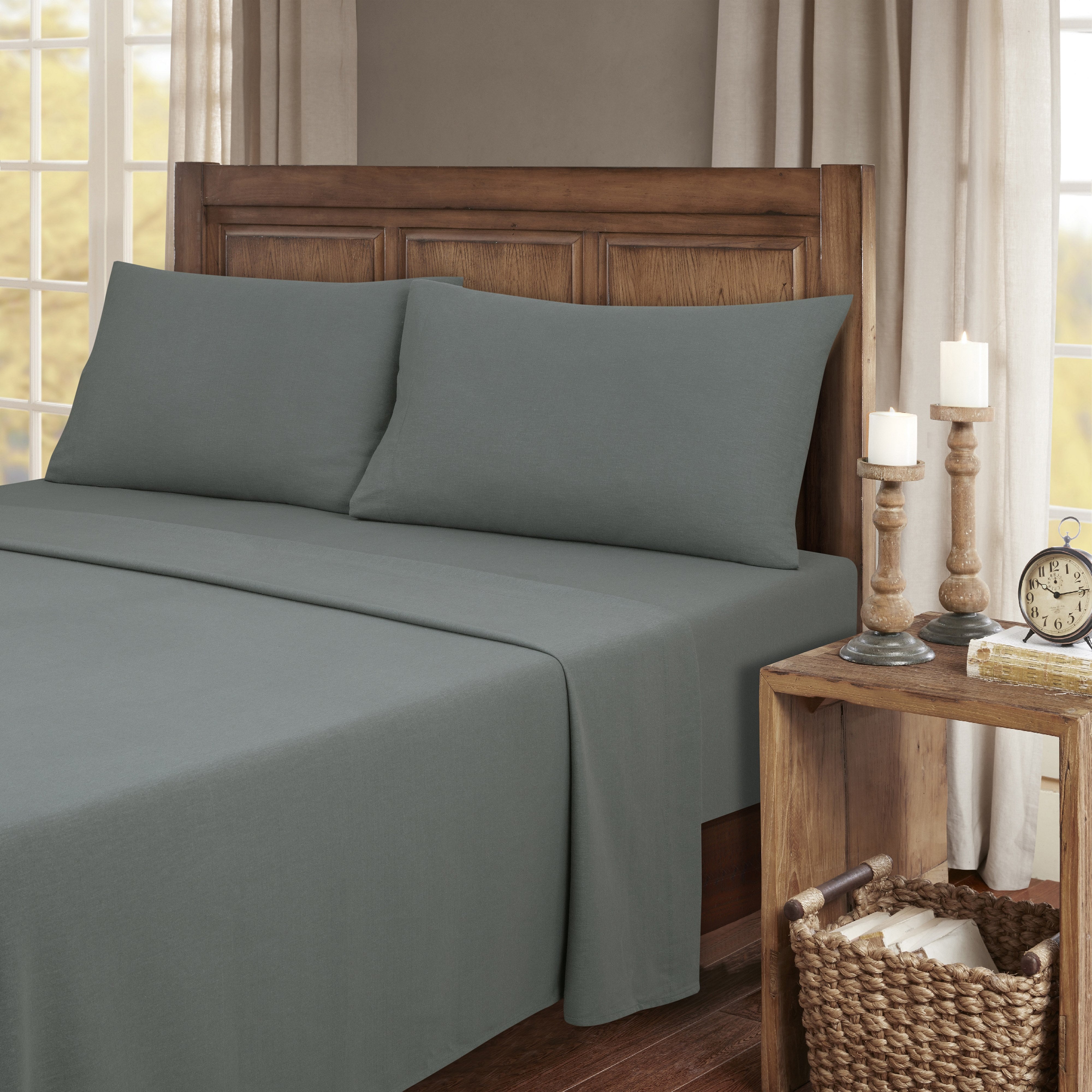  Kathy Ireland Home Kathy Ireland 100% Turkish Cotton Solid Flannel Sheet Set - Twin - Bonton
