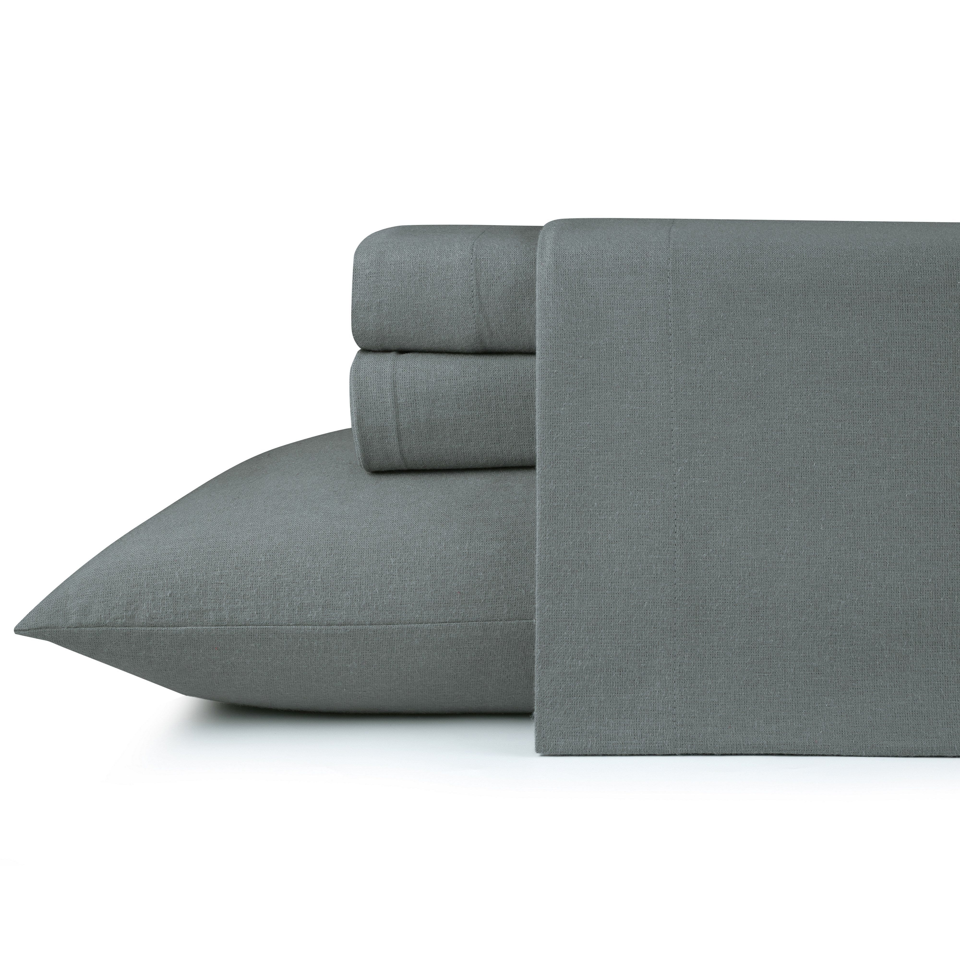  Kathy Ireland Home Kathy Ireland 100% Turkish Cotton Solid Flannel Sheet Set - Twin - Bonton