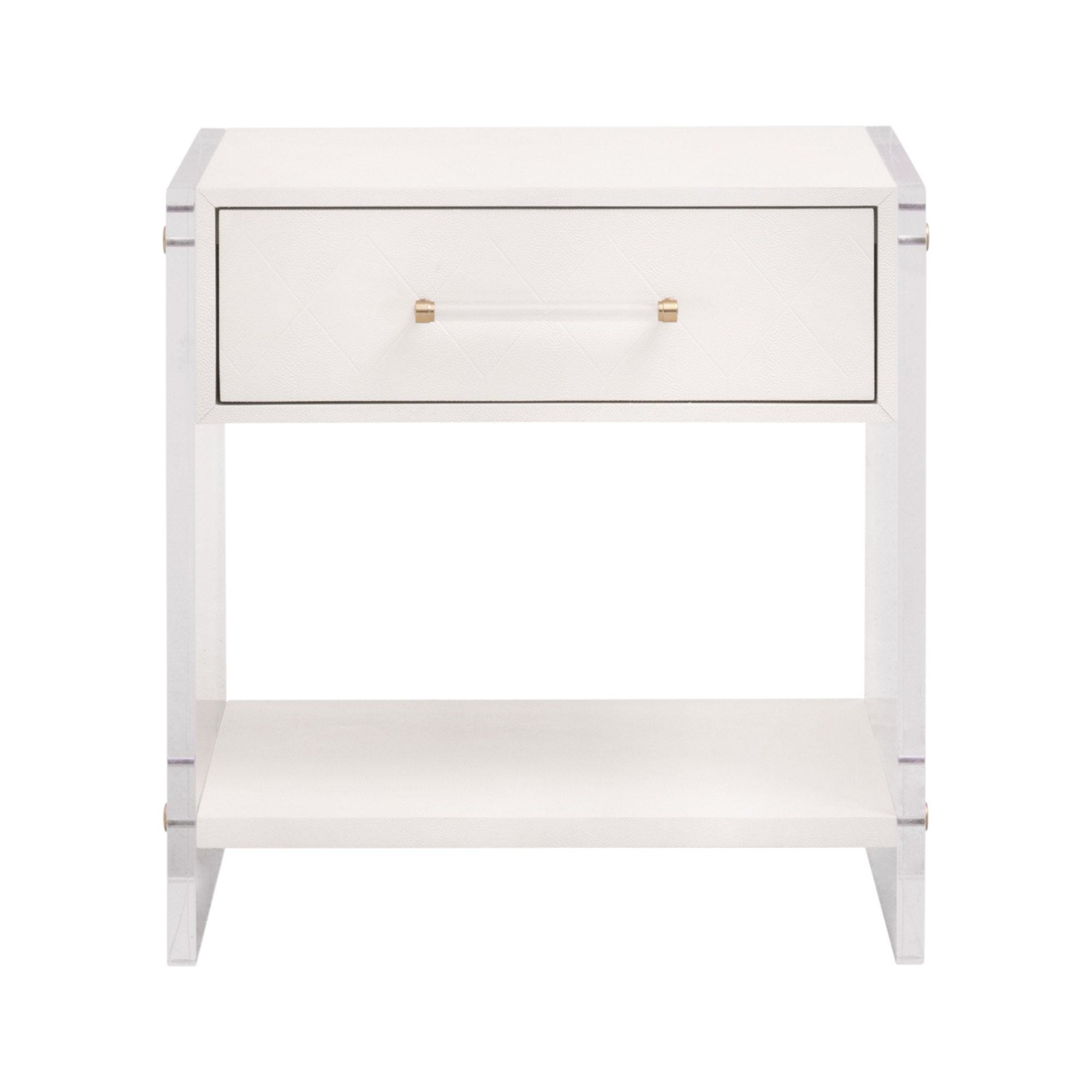  Essentials For Living Sonia Shagreen 1-Drawer Nightstand - Pearl Shagreen - Bonton