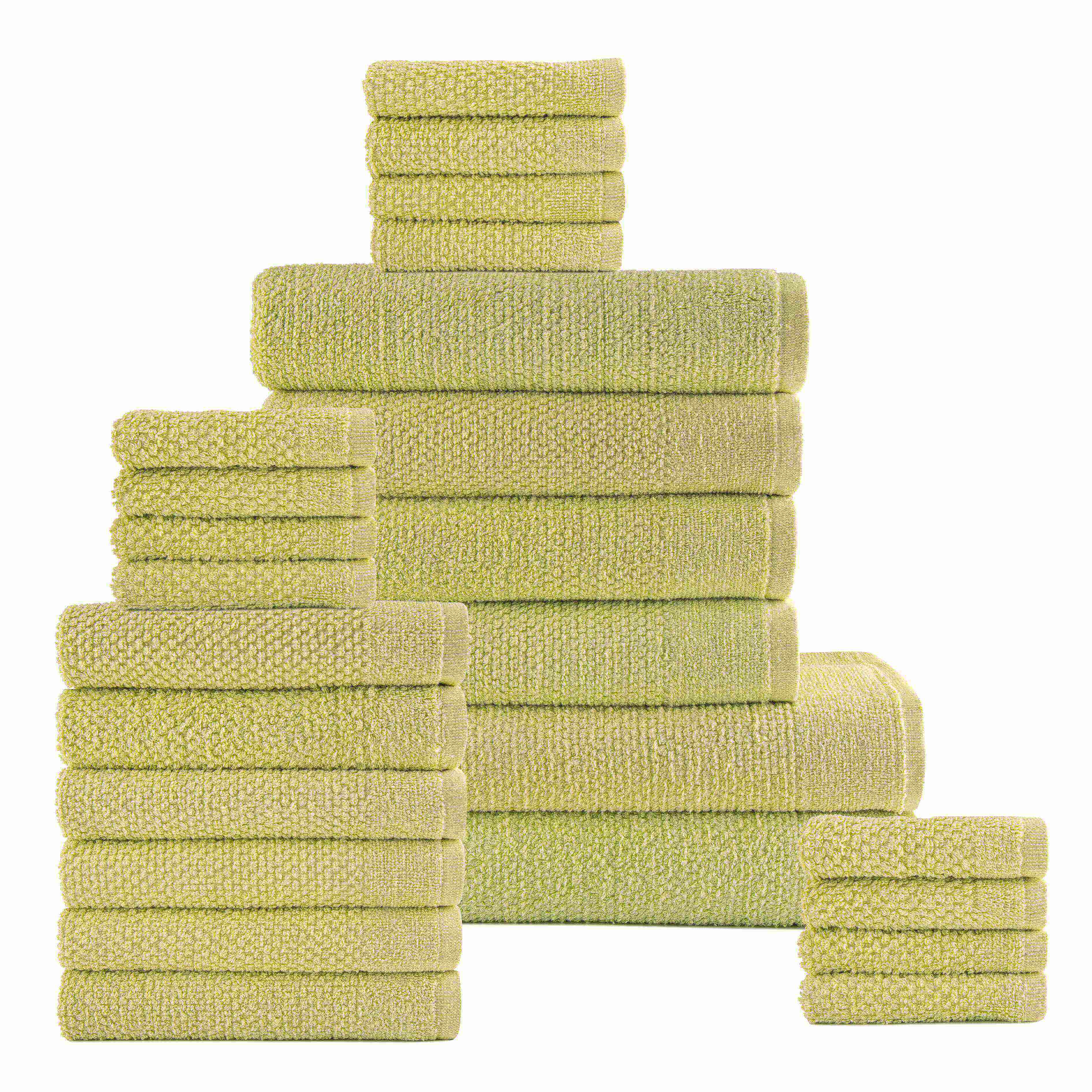  Dan River Dan River 24 Piece Popcorn Cotton Bath Towel Set. - Aqua - Bonton