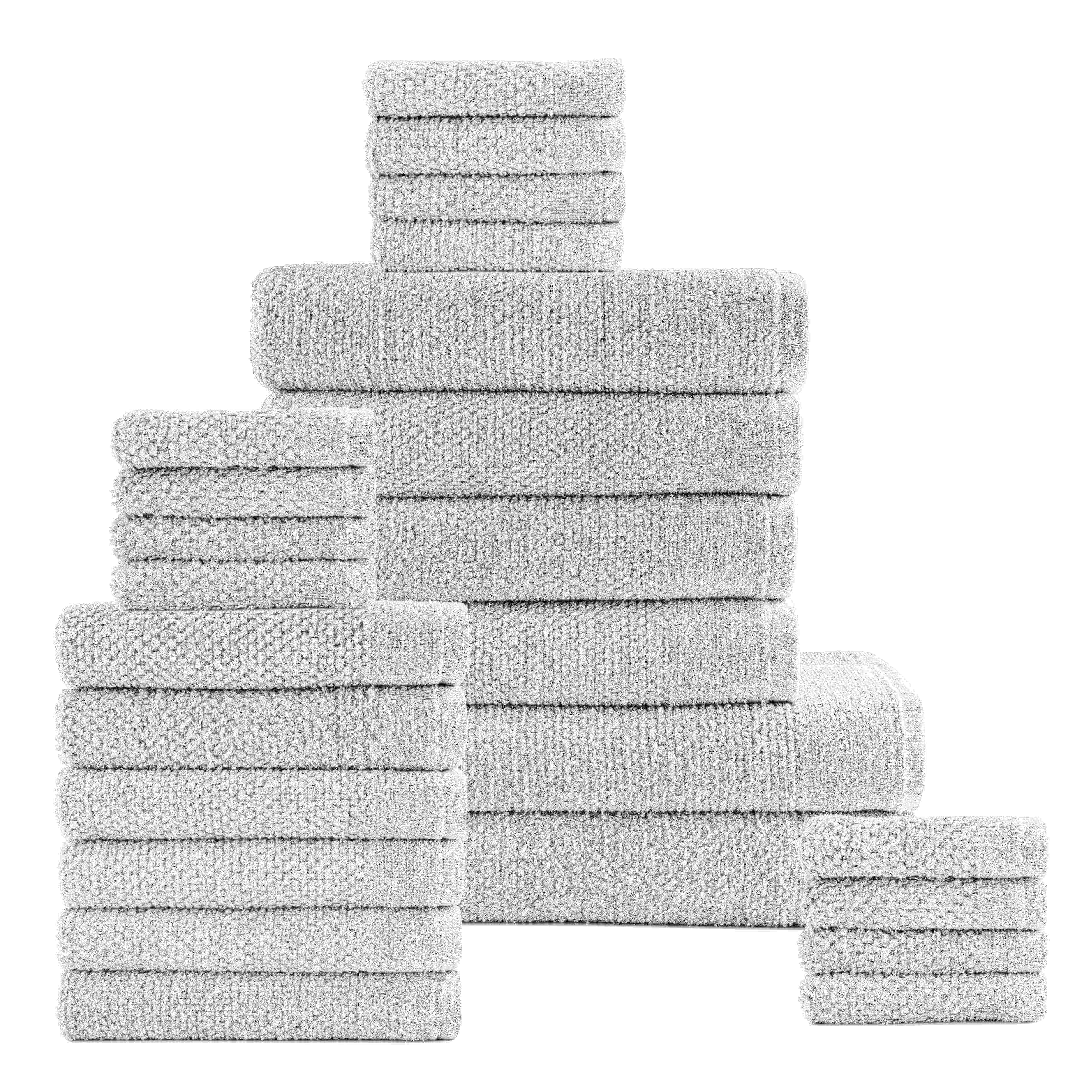  Dan River Dan River 24 Piece Popcorn Cotton Bath Towel Set. - Aqua - Bonton