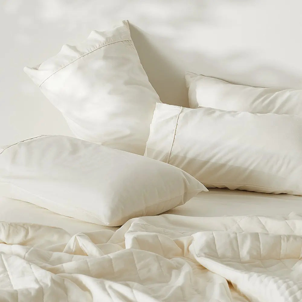  ettitude Linen+ Bamboo Pillowcase Set by ettitude - Stone - Bonton