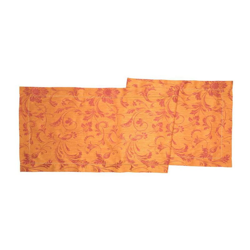  French Home Renaissance Linen Table Runner - Warm Sienna and Saffron - Bonton