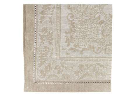 Arboretum Set of 6 Linen Napkins - Ivory and Taupe