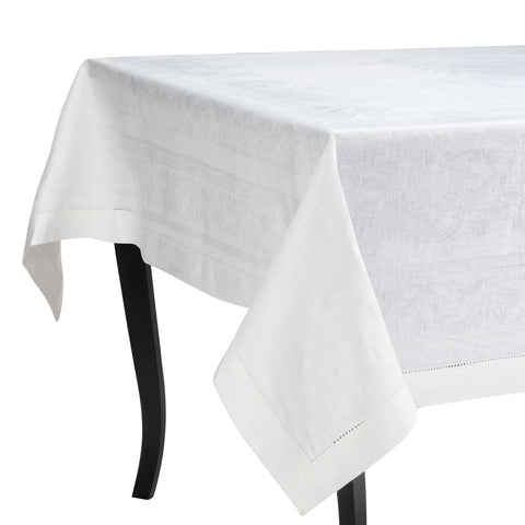 Arboretum 71" X 71" Linen Tablecloth - White