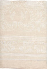 Arboretum 71" X 124" Linen Tablecloth - Ivory and Taupe