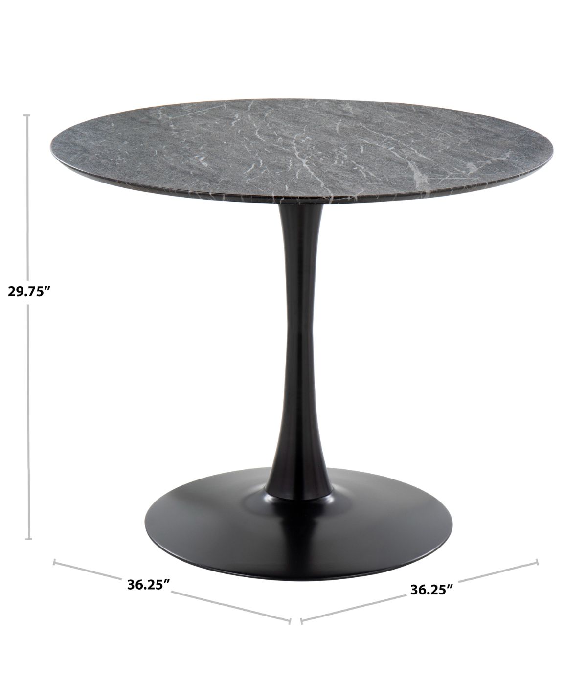  LumiSource Pebble Mod Table White & Black Marble - White & Black Marble - Bonton