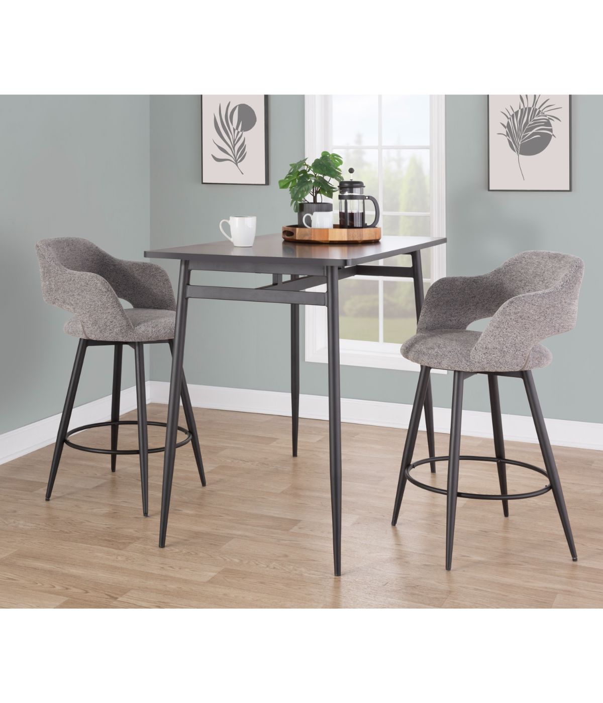  LumiSource Marcel Counter Table Black - Black - Bonton