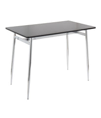 Marcel Counter Table Chrome & Black