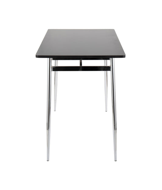 Marcel Counter Table Chrome & Black