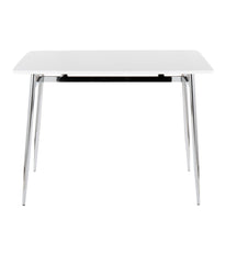 Marcel Counter Table Chrome & White