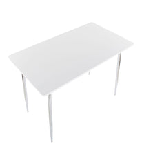 Marcel Counter Table Chrome & White