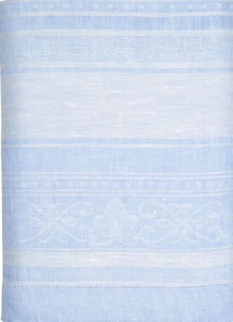  French Home Astra Linen Placemats Set of 6 - Ivory and Light Blue - Bonton