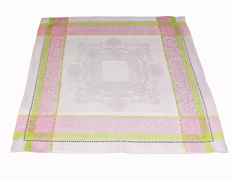 Cleopatra Set of 6 Linen Napkins - Chartreuse, Rose, and Pale Lavender