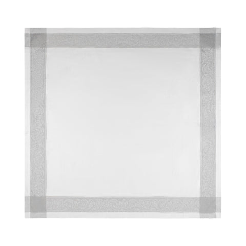 Paris 71" X 71" Linen Tablecloth - White and French Grey