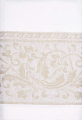 French Home Linen 71" X 100" Versailles Tablecloth - White and Beige