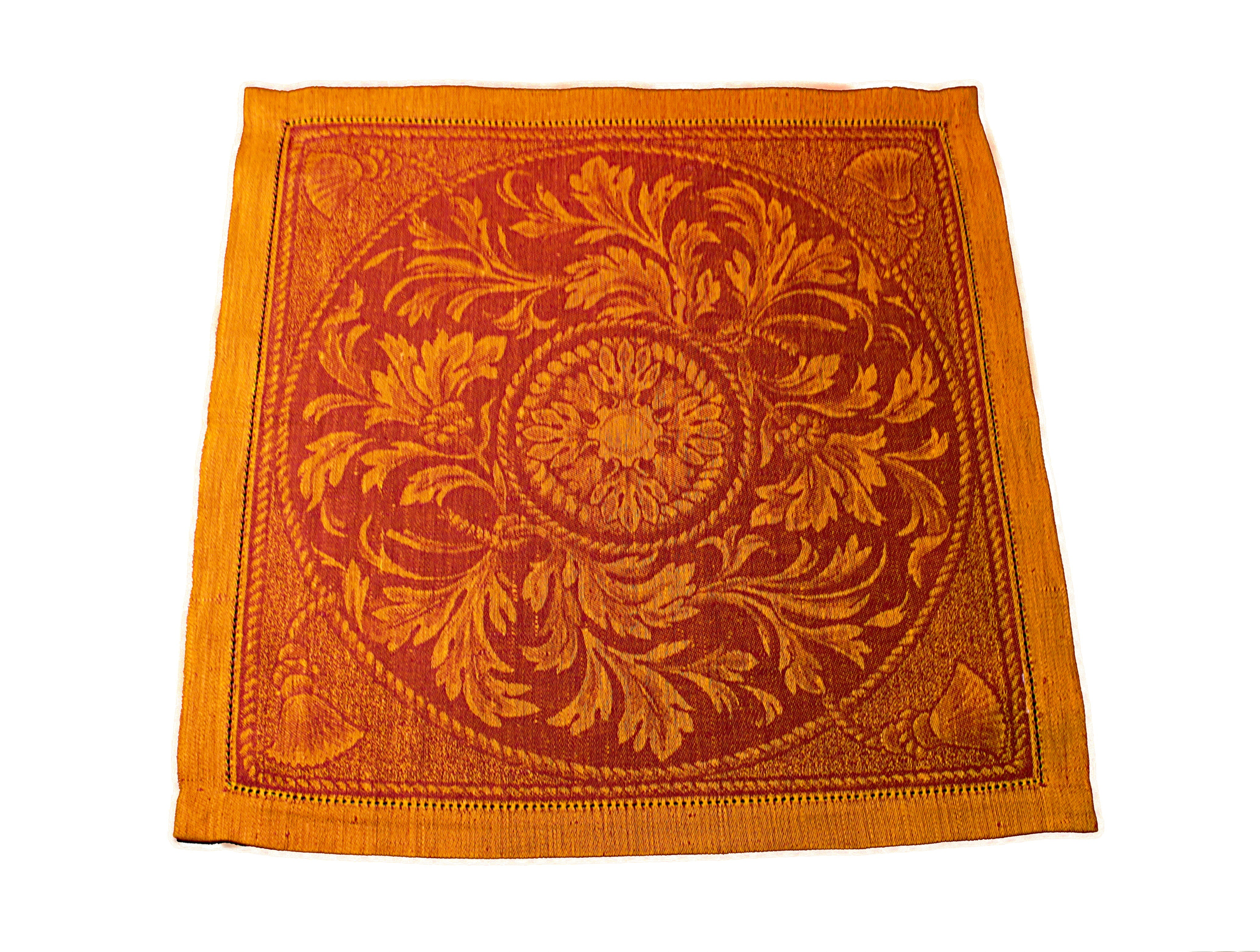  French Home Renaissance Set of 6 Linen Napkins - Warm Sienna and Saffron - Default Title - Bonton