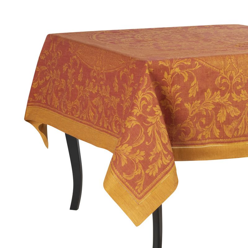  French Home Renaissance Linen Tablecloth - Warm Sienna & Saffron - Bonton