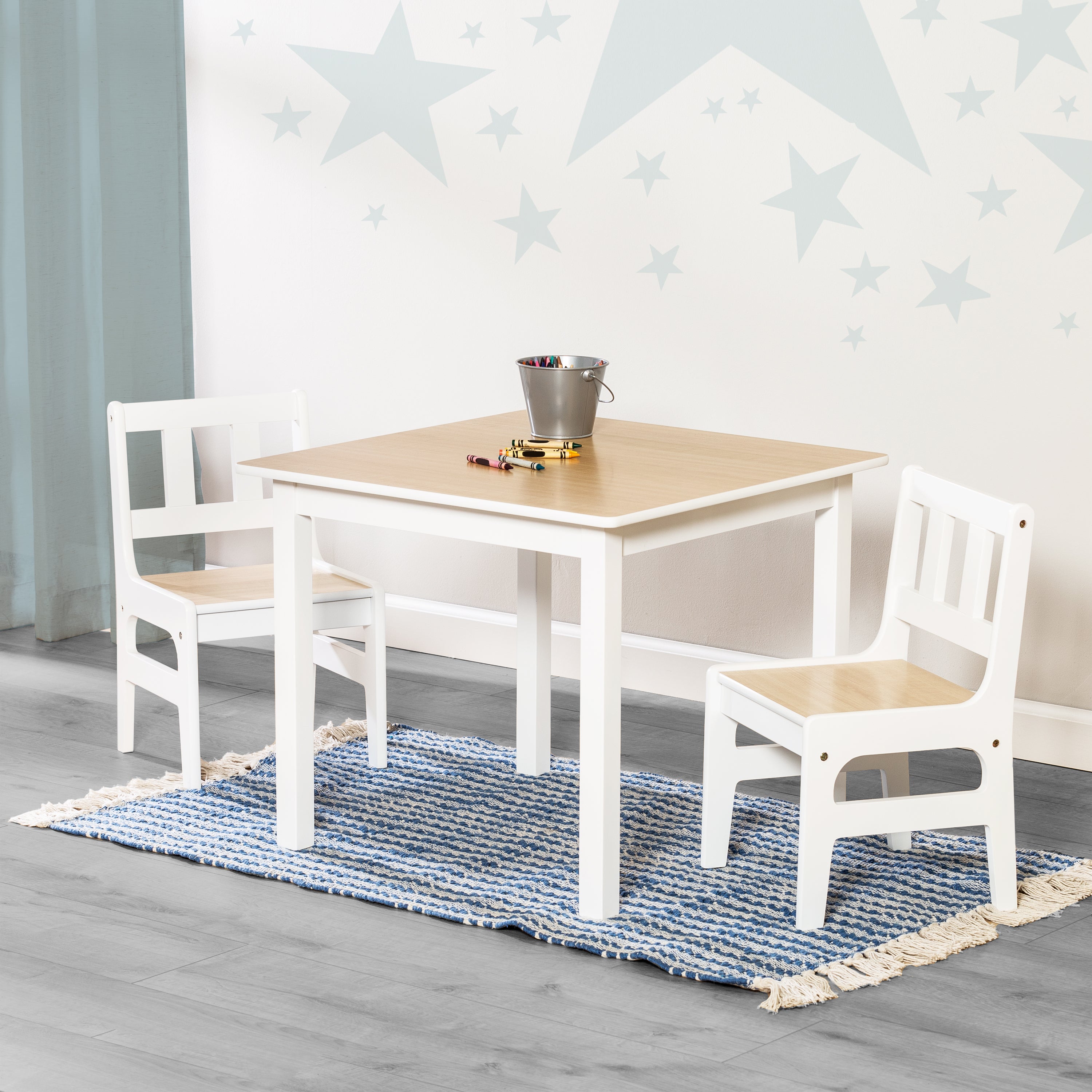  Honey-Can-Do Kids Table and Chairs - Natural - Bonton