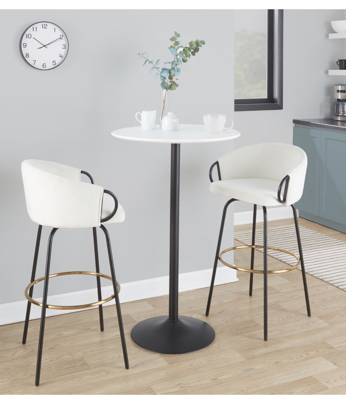  LumiSource Pebble Table Black & White - Black & White - Bonton