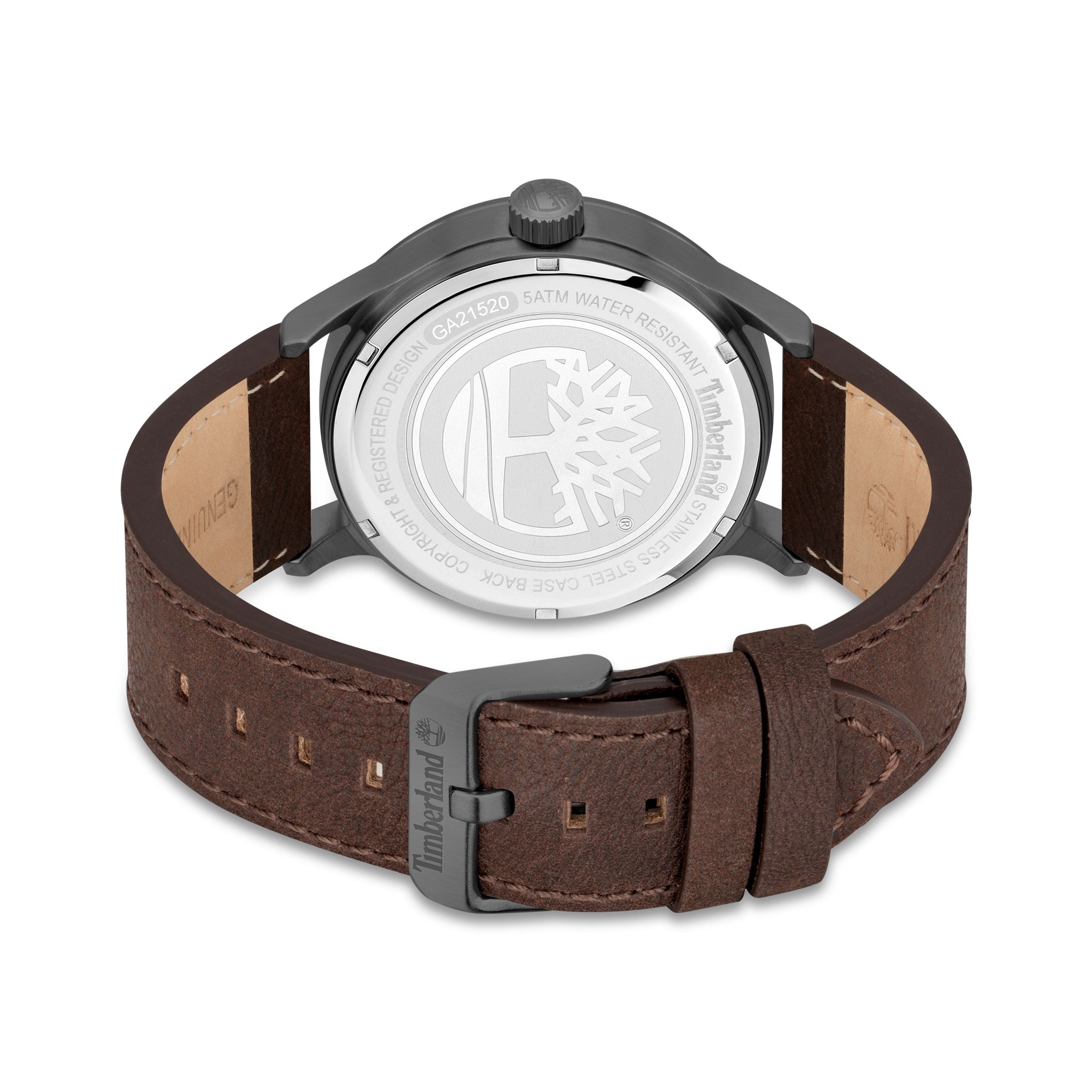  Timberland Men's Trumbull Watch - Silver / Brown - Bonton