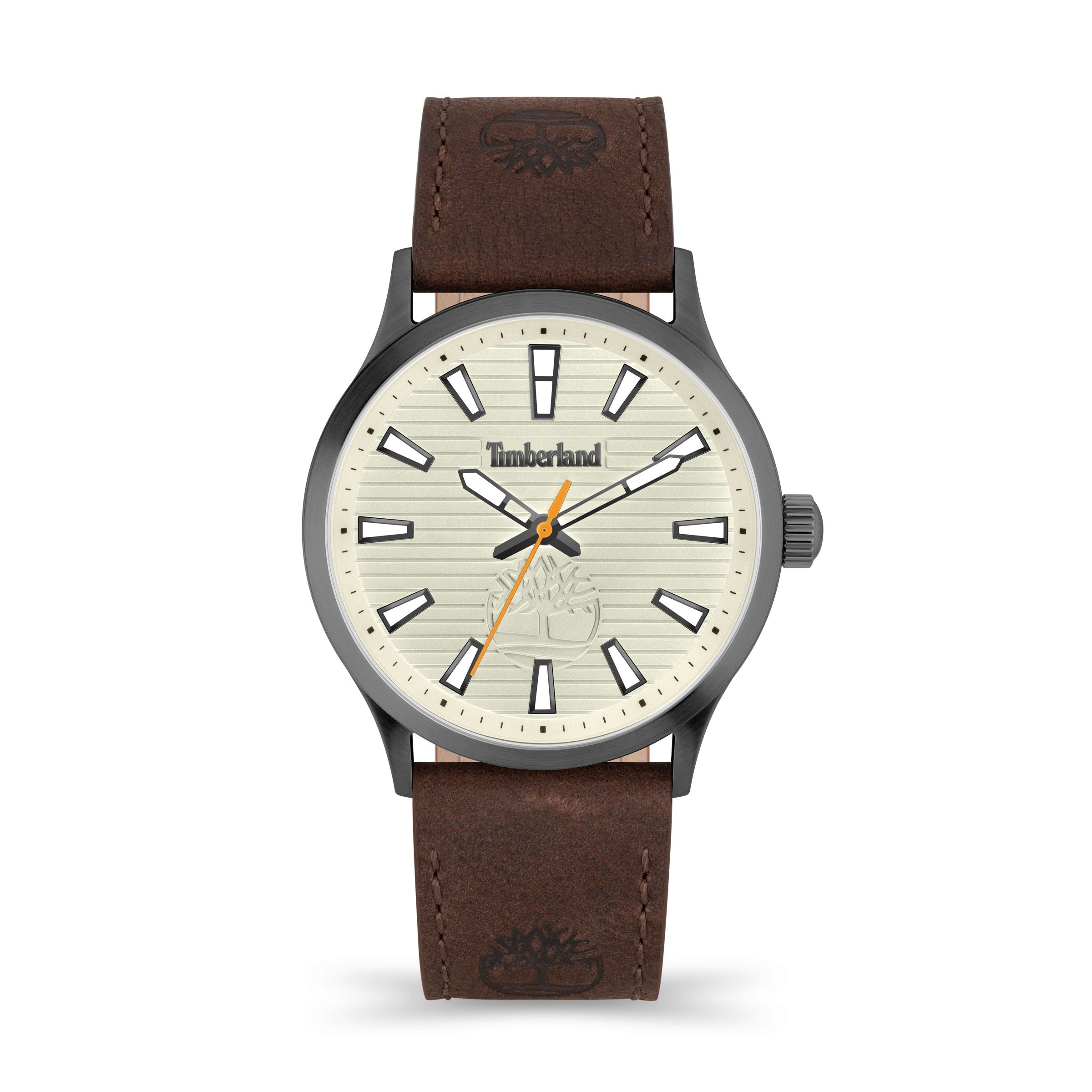  Timberland Men's Trumbull Watch - Silver / Brown - Bonton