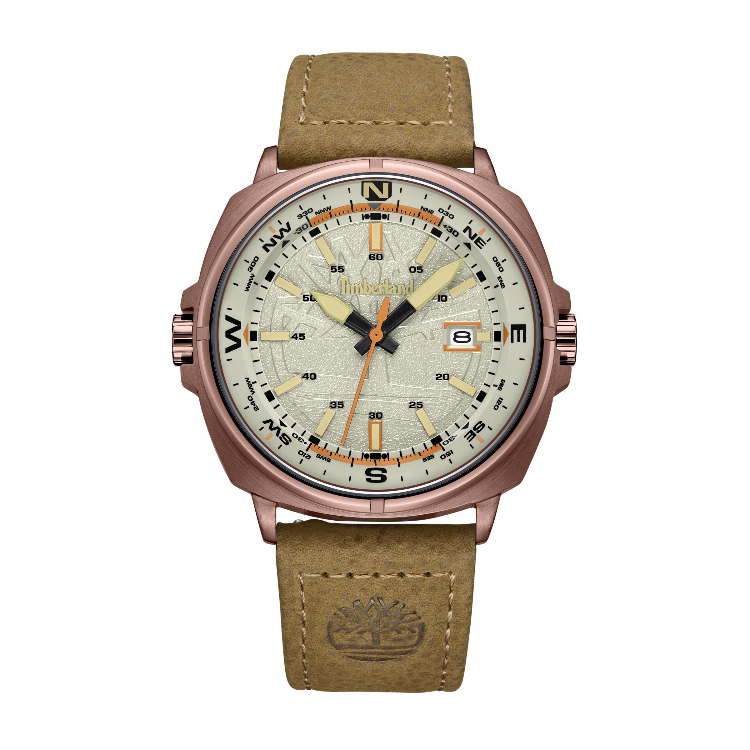  Timberland Williston Three Date Hand Watch - Brown - Bonton