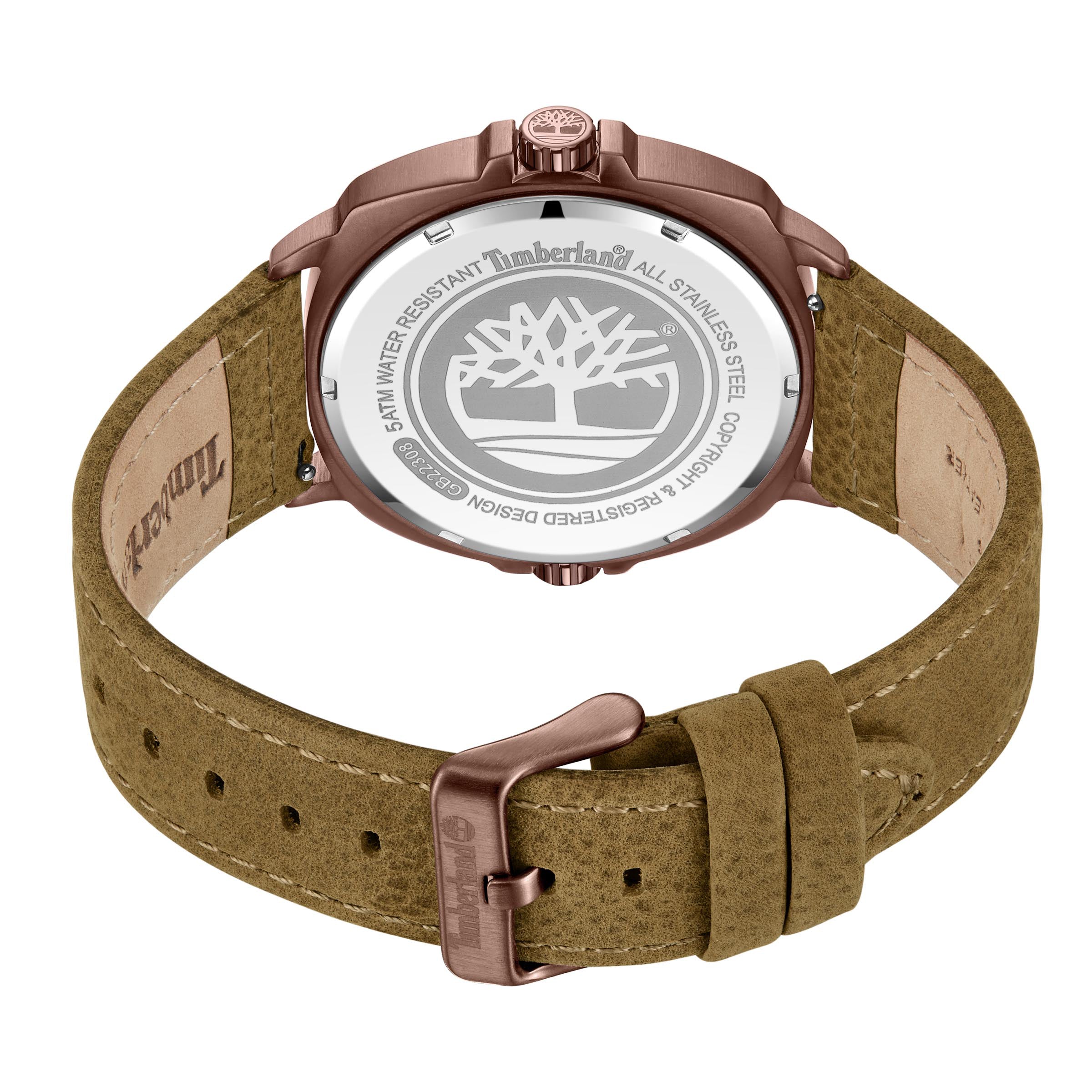  Timberland Williston Three Date Hand Watch - Beige - Bonton