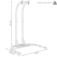 Deluxe Powder-Coated Steel U-Shaped Hanging Egg Chair Loveseat Stand, 76"