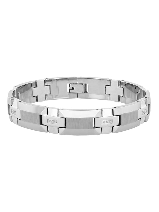 1/8Ctw Tungsten & Stainless Steel Bracelet