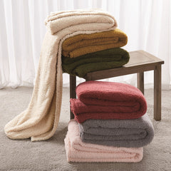 Marshmallow Sherpa Throw Dusty Rose