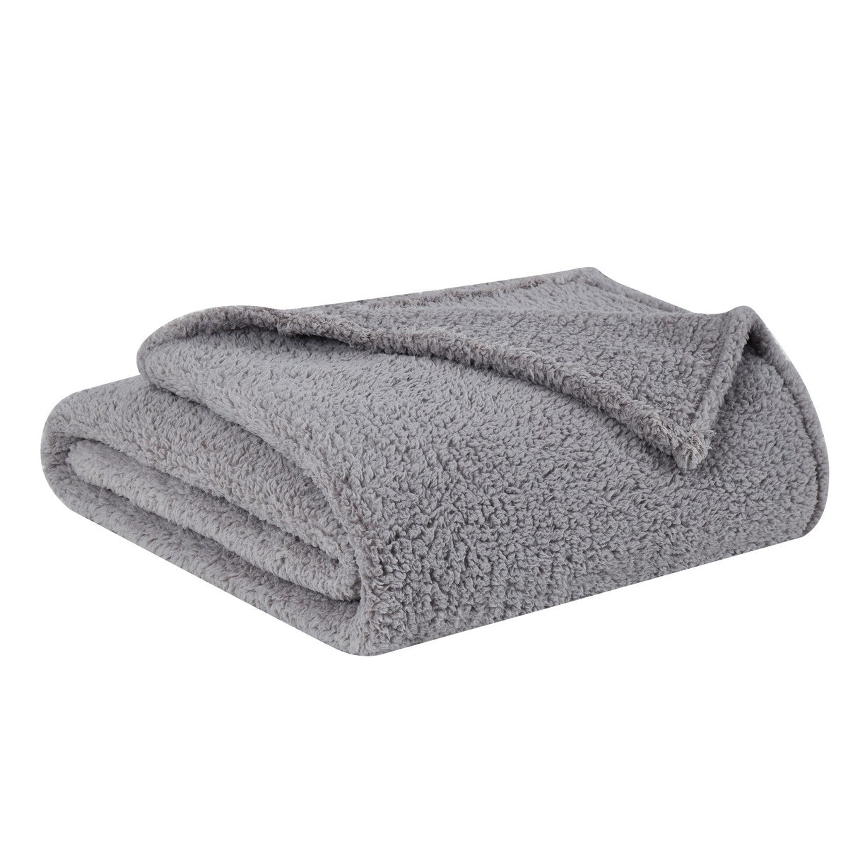  Brooklyn Loom Marshmallow Sherpa Throw Navy - Navy - Bonton