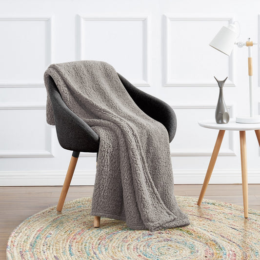 Cloud Sherpa Throw Grey