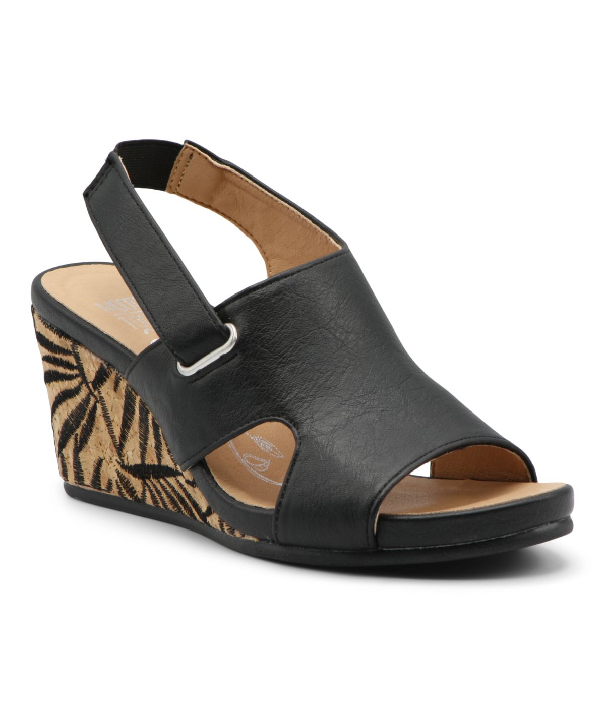  Thadley Sling Back Wedge Sandals Black - Black - Bonton