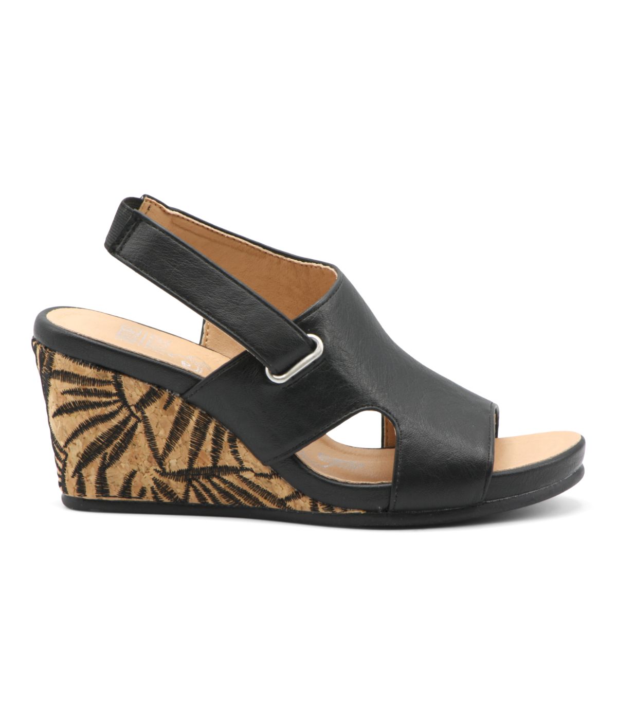  Thadley Sling Back Wedge Sandals Black - Black - Bonton