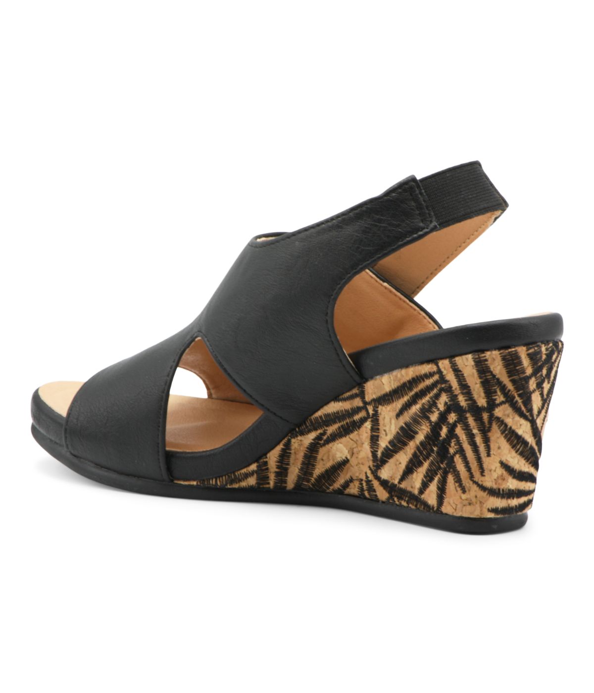 Thadley Sling Back Wedge Sandals Black