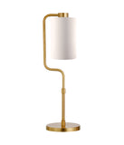 Daniel Tall Table Lamp with Fabric Shade Brass & White